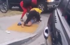 Sidewalk brawl