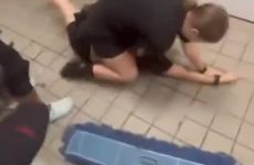 Girl fight between army trainees - awesome head lock - Best Street Fight