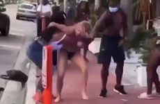 NSFW - This girl has no issues fighting with nothing on - Best Street Fight