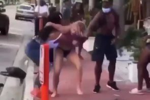 NSFW - This girl has no issues fighting with nothing on - Best Street Fight